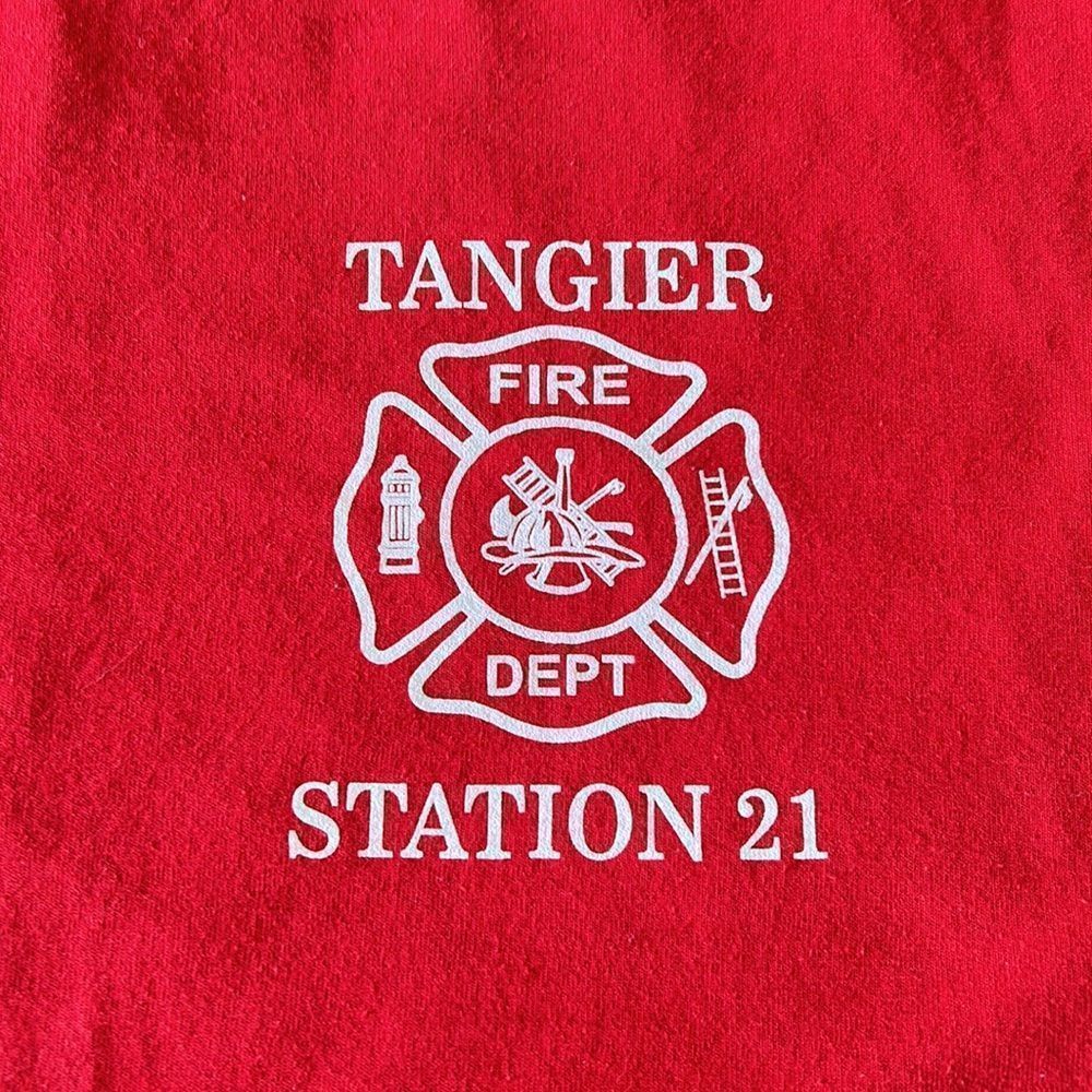 Tanger fire station 21 red short sleeve shirt size XL - Picture 5 of 16